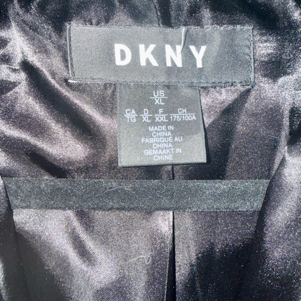 DKNY Elegant Black Teddy Jacket with Hood. Size XL. Like New - Picture 3 of 3